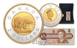 2021 25e anniversaire du jeu de pièce en argent pur de 1 oz et de billet de banque de 2 $ Canada