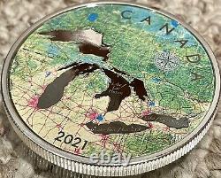 2021 5 Oz. Pièce D'argent Pur Grands Lacs De La Monnaie Royale Canadienne