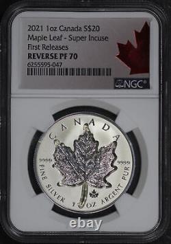 2021 Canada 20 $ Silver Maple Leaf Super Incuse Ngc Rp-70 Première Version