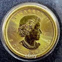 2021 Canada 5 Dollars 1/10 Oz Feuille D'érable D'or. 9999 Bu Menthe Scellée