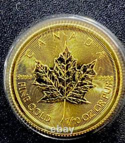 2021 Canada 5 Dollars 1/10 Oz Feuille D’érable D’or. 9999 Bu Menthe Scellée