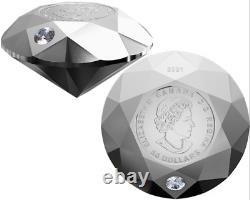 2021 Forevermark Black Label Rond Diamant Forme De Pièce 50 $ 3oz Pure Silver Proof
