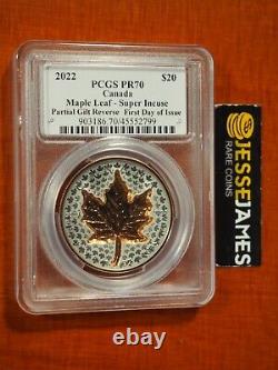 2022 20 $ Canada Silver Super Incuse Gilt Maple Leaf Pcgs Pr70 Fdi Susanna Blunt