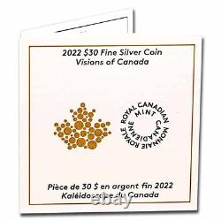 2022 30 $ Canada 2oz. 9999 Visions D'épreuve D'argent Du Canada Ogp Coa