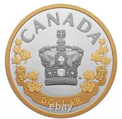 2022 Canada 1 $ État Impérial Couronne Reine Elizabeth Ii. 9999 Pièce En Argent