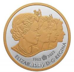 2022 Canada 1 $ État Impérial Couronne Reine Elizabeth Ii. 9999 Pièce En Argent