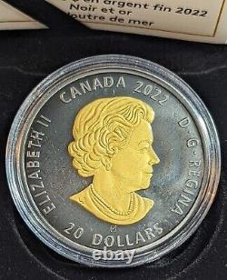 2022 Canada 1 Oz D'argent La Série De Rhodium Noir De La Loutre De Mer Et De Pièces D'or