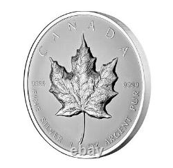2022 Canada 1 Oz. Pièce D'argent Fin Ultra-haut Relief Feuille D'érable D'argent 20 $