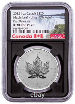 2022 Canada 1 Oz Uhr Silver Maple Leaf Inverser La Preuve 20 $ Ngc Pf70 Fr Bc Excl