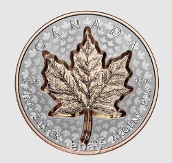 2022 Canada 20 $ Super Incuse Feuille D'érable D'argent Avec Plaqué Or Rose 1 Oz D'argent