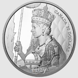 2022 Canada Célébration du couronnement de la Reine Elizabeth II 5 oz d'argent pur 50 $
