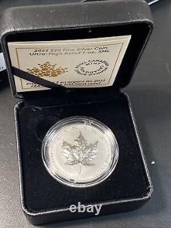 2022 Canadian Maple Leaf Ultra High Relief Silver Proof Coin 1 Oz