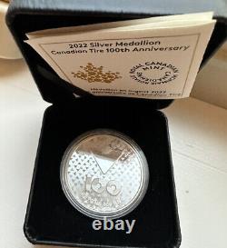 2022 Médaille en argent de 1 once pour le 100e anniversaire de Canadian Tire Rcm Rare sans boîte