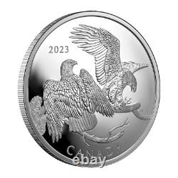 2023 30 $ La pièce en argent pur de l'aigle chauve frappant de la Monnaie royale canadienne