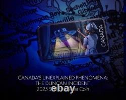 2023 CANADA 20 $ OVNI Incident de Duncan Phénomènes inexpliqués Pièce de monnaie en argent pur avec effet de luminosité