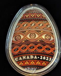 2023 Canada 1 Oz Argent Fin Pysanka (ukrainien Traditionnel) Pièce D'oeuf De Pâques