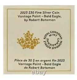 2023 Canada 2 Oz Pièce D'épreuve D'argent Vantage Point Bald Eagle Monnaie Royale Canadienne