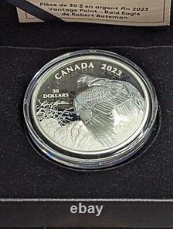 2023 Canada 2 Oz Pièce D'épreuve D'argent Vantage Point Bald Eagle Monnaie Royale Canadienne