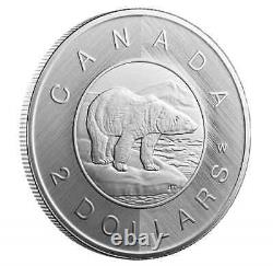 2023 Canada 2 $ Polar Bear W Winnipeg Mint Mark 1oz. 9999 Pièce En Argent Pur