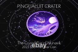 2023 Canada 50 $ Crater Pingualuit Crystal Eye De Nunavik 5oz. 9999 Pièce D'argent
