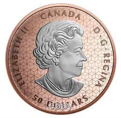 2023 Canada 50 $ Pax Paix Dollar Rose Or Joué 5 Oz. 9999 Pièce En Argent Pur
