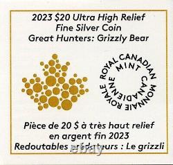 2023 Canada Grands Chasseurs d'Ours Grizzli 1 oz Pièce d'Argent Proof NGC PF70 de 20 $ JP503