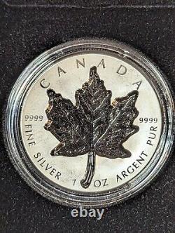 2023 Canadian Maple Leaf Super Incuse Black Rhodium Inverse Proof 1 Oz Silver Coin