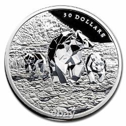 2023 RCM 2 oz Argent $30 Famille d'animaux multifacettes Ours Grizzly SKU#278649