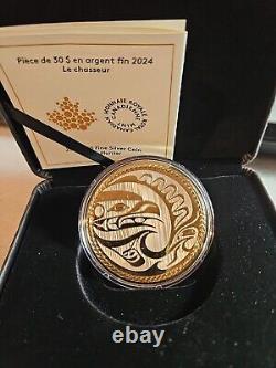 2024 CANADA AIGLE le CHASSEUR par Kwakiutl Jason Hunt 30 $ Pièce en argent 2oz. 9999