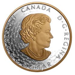 2024 Canada Paix PAX 1 Dollar UHR 1 oz Argent 99,99% avec placage en or jaune