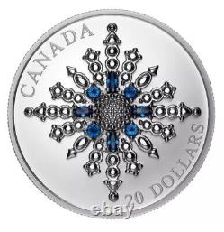 2024 Canada Saphir Jubilé Flocon de neige Broche 1 oz Argent Mat Preuve Boîte COA Nouveau