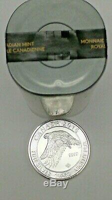 22,5 Oz Au Total 2016 1,5 Oz Blanc Canadien D'argent Falcon 8 $ Coin. 9999 Bu Rouleau 15