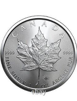 25 X 1 Once. 9999 Feuille D'érable Non Circulée De La Monnaie Royale Canadienne D'argent 2022