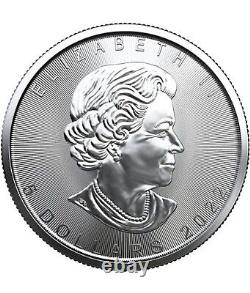 25 X 1 Once. 9999 Feuille D'érable Non Circulée De La Monnaie Royale Canadienne D'argent 2022