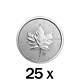 25 X 1 Oz 2019 Argent Feuille D'érable Monnaie Mrc Monnaie Royale Canadienne
