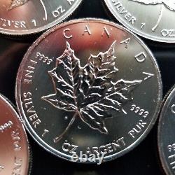 5×1oz d'érable canadien en argent style ancien de 2013