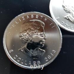 5×1oz d'érable canadien en argent style ancien de 2013