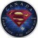 5 $ Canada 1 Oz D'argent Superman Logo Original. 9999 Box, Cap, Coa, & Box