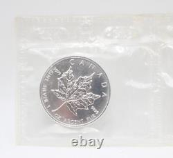 5x Bande 1996 Canada 5$ Feuille d'érable argentée 9999 Pure 1 oz Date clé Faible tirage