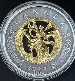 Allégorie de la liberté du Canada 2024 5 oz 143,07g. 999 Argent 3D Pièce OGP Monnaie 1400