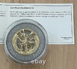 Allégorie de la liberté du Canada 2024 5 oz 143,07g. 999 Argent 3D Pièce OGP Monnaie 1400