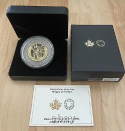 Allégorie de la liberté du Canada 2024 5 oz 143,07g. 999 Argent 3D Pièce OGP Monnaie 1400