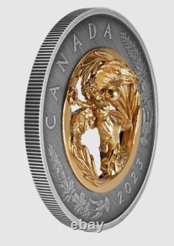 Allegorie de la paix du Canada 2023 pièce de 50 $ en or sur argent 5 oz d'argent pur en 3D