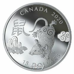 Année Du Rat 2020 15 $ 1 Once Argent Pur Monnaie Monnaie Royale Canadienne