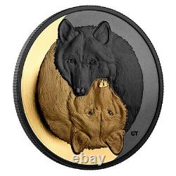 Black And Gold The Grey Wolf 1oz Pure Silver Coin, Monnaie Royale Canadienne Pre-sale