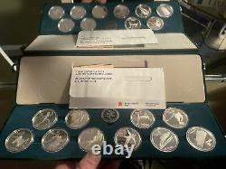 Canada 1988 Calgary Hiver Olympic Proof Silver Coin Set 10 Pièces Avec Boîte Et Coa I