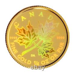 Canada 2001 Hologramme Feuille D’érable D’or 1/4 Oz Pièce D’or Monnaie Royale Canadienne