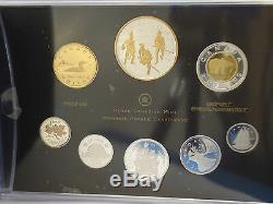 Canada 2012 Guerre De 1812 Silver Dollar 99,99% Argent Pur 8 Coin Proof Set + Gold