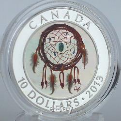 Canada 2013 10 $ Dreamcatcher 99,99% Argent Pur Hologram Proof Couleur Monnaie