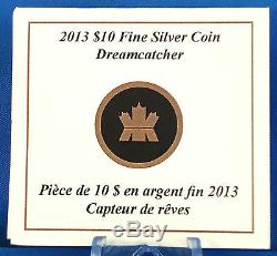 Canada 2013 10 $ Dreamcatcher 99,99% Argent Pur Hologram Proof Couleur Monnaie